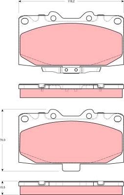 TRW GDB3307 - Тормозные колодки, дисковые, комплект www.autospares.lv