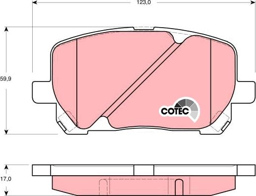 TRW GDB3315 - Brake Pad Set, disc brake www.autospares.lv