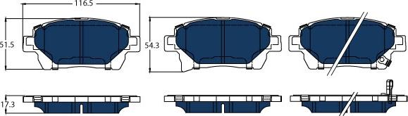 TRW GDB3317BTE - Bremžu uzliku kompl., Disku bremzes autospares.lv