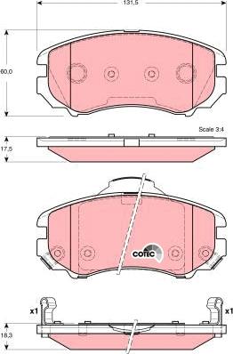 TRW GDB3386 - Тормозные колодки, дисковые, комплект www.autospares.lv