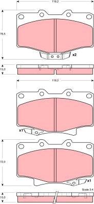 TRW GDB3383 - Тормозные колодки, дисковые, комплект www.autospares.lv