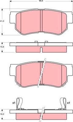 TRW GDB3387 - Тормозные колодки, дисковые, комплект www.autospares.lv