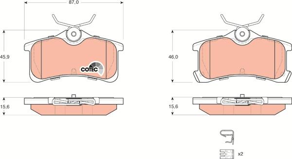 TRW GDB3334AT - Brake Pad Set, disc brake www.autospares.lv