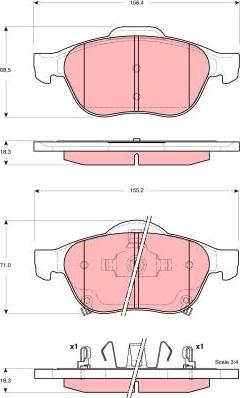 TRW GDB3335 - Brake Pad Set, disc brake www.autospares.lv