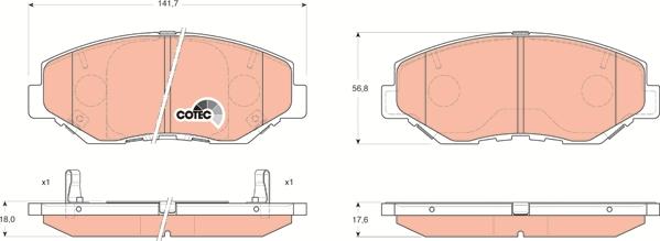 TRW GDB3325 - Brake Pad Set, disc brake www.autospares.lv