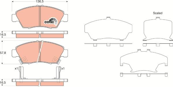 TRW GDB3375 - Brake Pad Set, disc brake www.autospares.lv