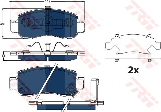 TRW GDB3376BTE - Bremžu uzliku kompl., Disku bremzes www.autospares.lv