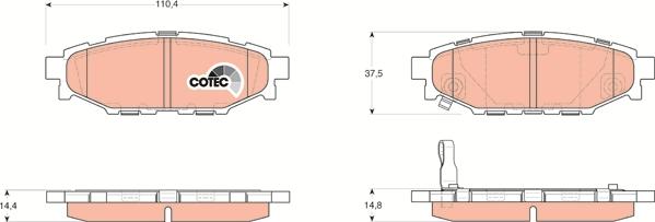 TRW GDB3373DT - Bremžu uzliku kompl., Disku bremzes www.autospares.lv