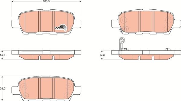 TRW GDB3294 - Тормозные колодки, дисковые, комплект www.autospares.lv