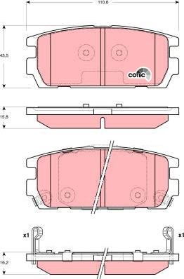 TRW GDB3296 - Тормозные колодки, дисковые, комплект www.autospares.lv