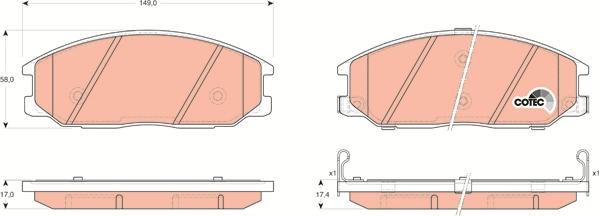 TRW GDB3297AT - Bremžu uzliku kompl., Disku bremzes www.autospares.lv