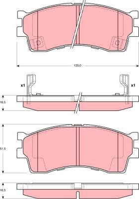 TRW GDB3245 - Тормозные колодки, дисковые, комплект www.autospares.lv