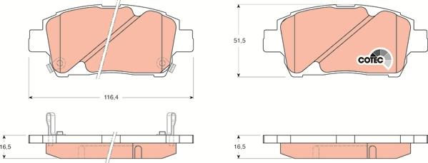 TRW GDB3242 - Тормозные колодки, дисковые, комплект www.autospares.lv