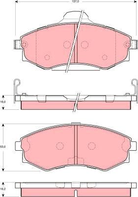 TRW GDB3259 - Тормозные колодки, дисковые, комплект www.autospares.lv