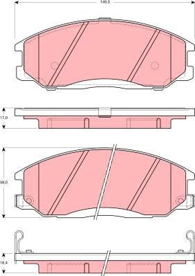 TRW GDB3257DT - Bremžu uzliku kompl., Disku bremzes www.autospares.lv