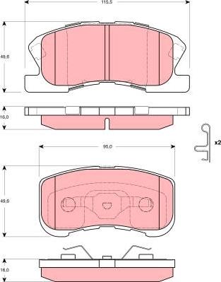 TRW GDB3266 - Bremžu uzliku kompl., Disku bremzes www.autospares.lv