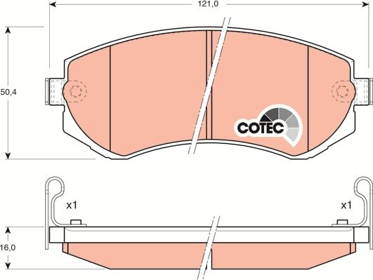 TRW GDB3208 - Brake Pad Set, disc brake www.autospares.lv