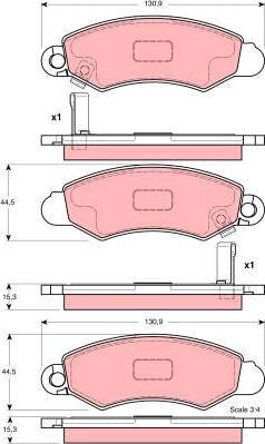 TRW GDB3215 - Тормозные колодки, дисковые, комплект www.autospares.lv