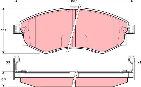 TRW GDB3211 - Тормозные колодки, дисковые, комплект www.autospares.lv