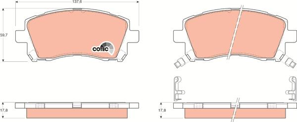 TRW GDB3217 - Brake Pad Set, disc brake www.autospares.lv