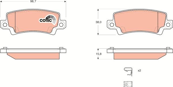 TRW GDB3289AT - Bremžu uzliku kompl., Disku bremzes www.autospares.lv