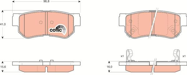 TRW GDB3284AT - Bremžu uzliku kompl., Disku bremzes www.autospares.lv