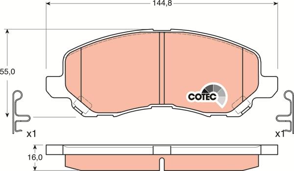 TRW GDB3287 - Тормозные колодки, дисковые, комплект www.autospares.lv