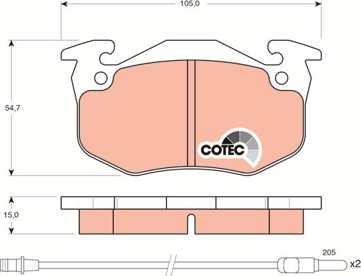 TRW GDB328 - Bremžu uzliku kompl., Disku bremzes www.autospares.lv