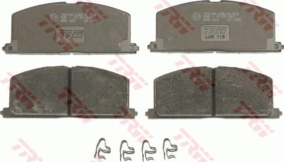 TRW GDB323 - Тормозные колодки, дисковые, комплект www.autospares.lv