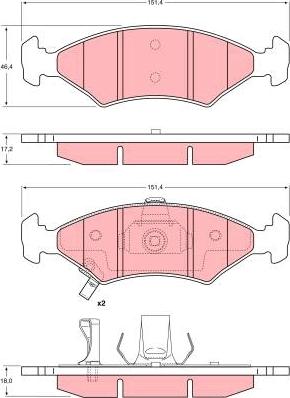 TRW GDB3224 - Тормозные колодки, дисковые, комплект www.autospares.lv