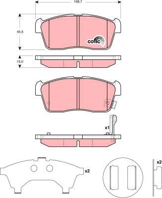 TRW GDB3276DT - Bremžu uzliku kompl., Disku bremzes www.autospares.lv