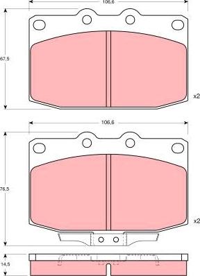 TRW GDB377 - Bremžu uzliku kompl., Disku bremzes www.autospares.lv