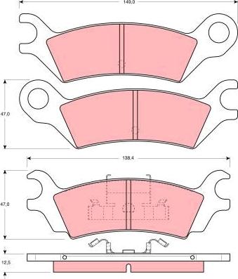 TRW GDB290 - Bremžu uzliku kompl., Disku bremzes www.autospares.lv