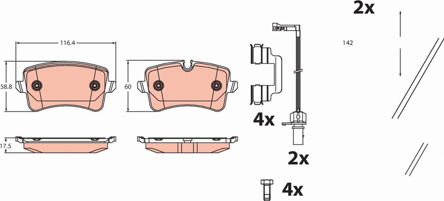 TRW GDB2464 - Bremžu uzliku kompl., Disku bremzes www.autospares.lv