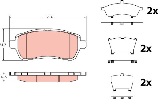 TRW GDB2404 - Тормозные колодки, дисковые, комплект www.autospares.lv