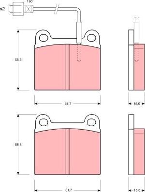 TRW GDB240 - Тормозные колодки, дисковые, комплект www.autospares.lv