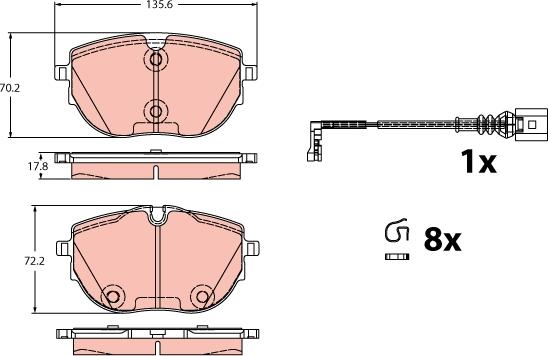 TRW GDB2412 - Bremžu uzliku kompl., Disku bremzes www.autospares.lv