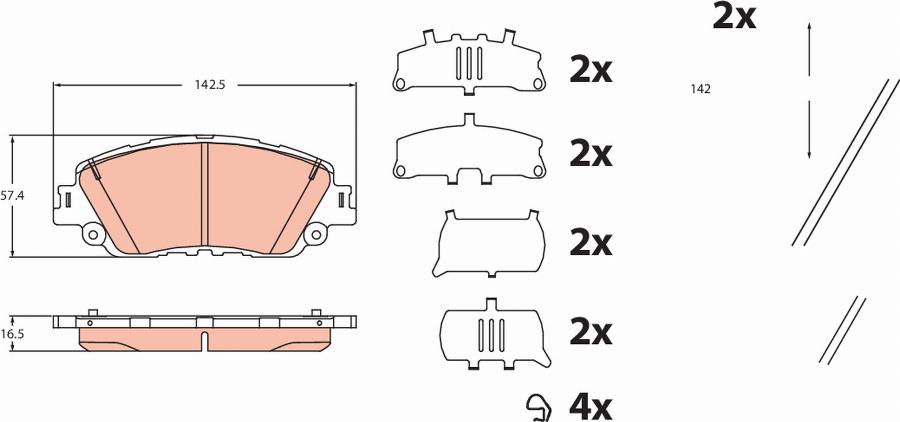 TRW GDB2488 - Bremžu uzliku kompl., Disku bremzes www.autospares.lv