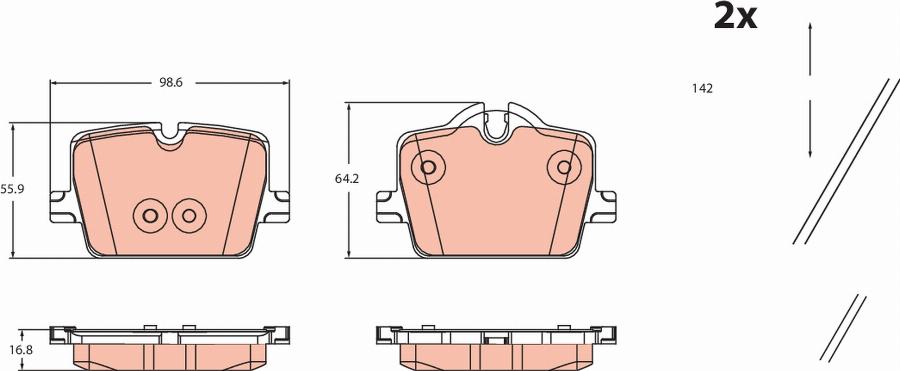 TRW GDB2487 - Bremžu uzliku kompl., Disku bremzes www.autospares.lv