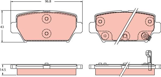 TRW GDB2435 - Bremžu uzliku kompl., Disku bremzes www.autospares.lv