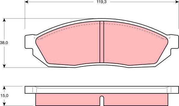 TRW GDB254AT - Bremžu uzliku kompl., Disku bremzes www.autospares.lv