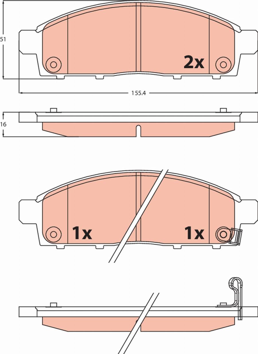 TRW GDB2511 - Bremžu uzliku kompl., Disku bremzes www.autospares.lv