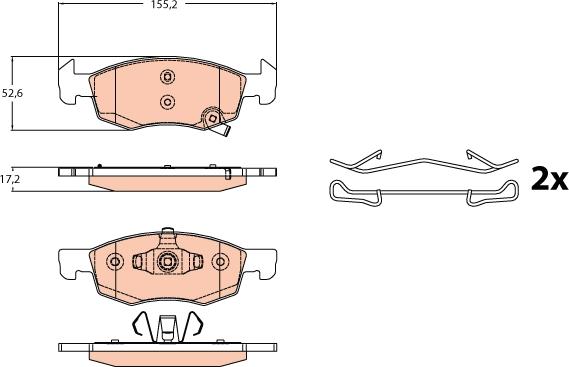 TRW GDB2099 - Bremžu uzliku kompl., Disku bremzes www.autospares.lv