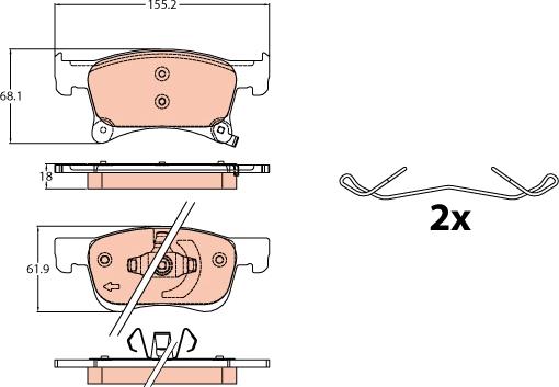 TRW GDB2091 - Bremžu uzliku kompl., Disku bremzes www.autospares.lv