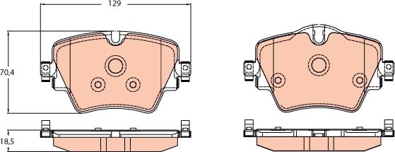 TRW GDB2098 - Bremžu uzliku kompl., Disku bremzes www.autospares.lv