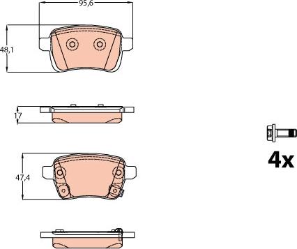 TRW GDB2093 - Bremžu uzliku kompl., Disku bremzes www.autospares.lv