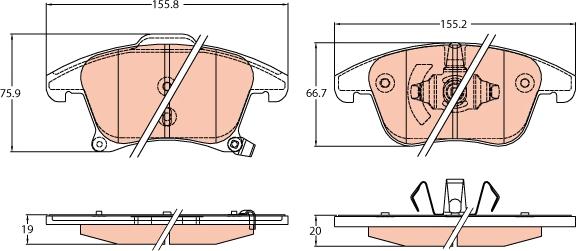 TRW GDB2092 - Bremžu uzliku kompl., Disku bremzes www.autospares.lv