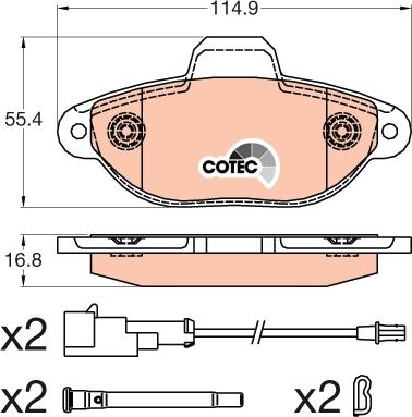 TRW GDB2041 - Тормозные колодки, дисковые, комплект www.autospares.lv