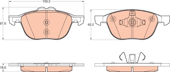 TRW GDB2043 - Brake Pad Set, disc brake www.autospares.lv