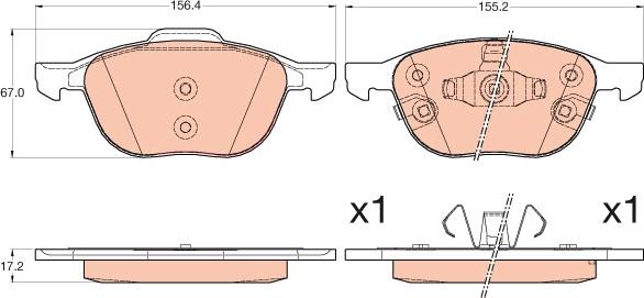 TRW GDB2059 - Bremžu uzliku kompl., Disku bremzes autospares.lv